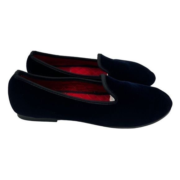 PIERGITAR Velvet Loafer Flat Navy Blue main image 4